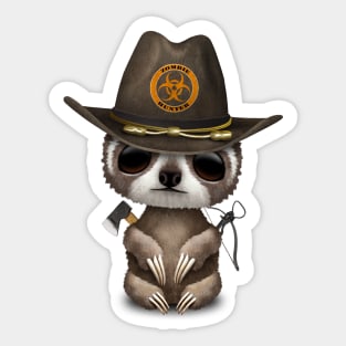 Baby Sloth Zombie Hunter Sticker